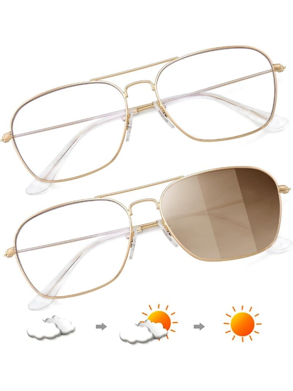Stylish Blue Light Blocking Glasses for Men & Women - Clear Wire Frame Aviators